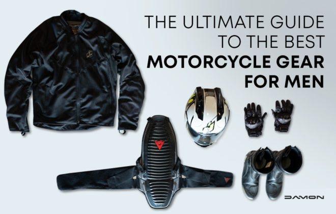 Jacket, helmet, gloves and other important motorcycle gear for drivers