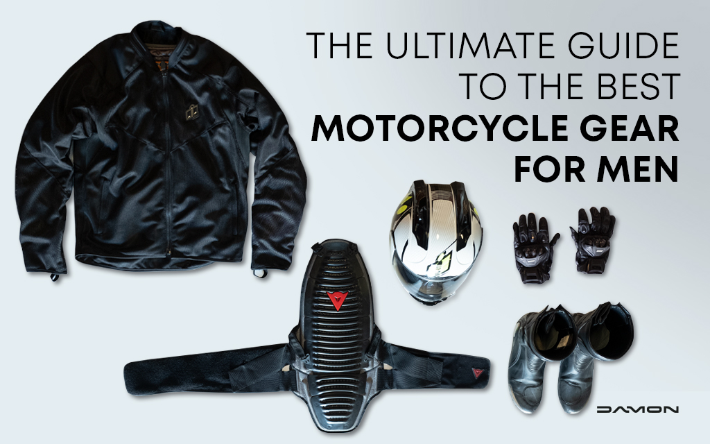 Jacket, helmet, gloves and other important motorcycle gear for drivers